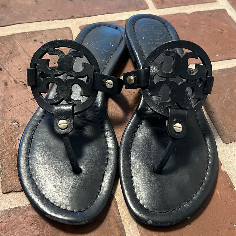 Tory Burch black leather Miller Sandals 7.5